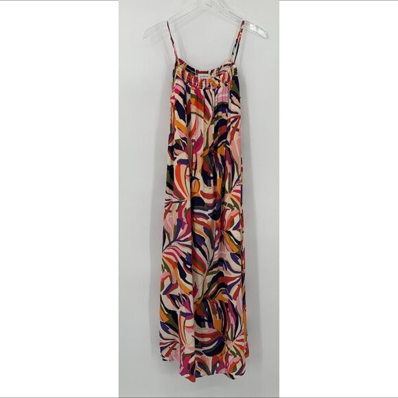 Evereve Evelyn maxi dress tank long flowy smocked colorful abstract new X-Large - Picture 2 of 6